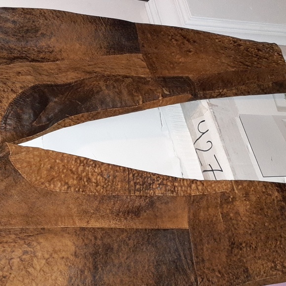 Vintage brown genuine leather pants - Picture 6 of 11